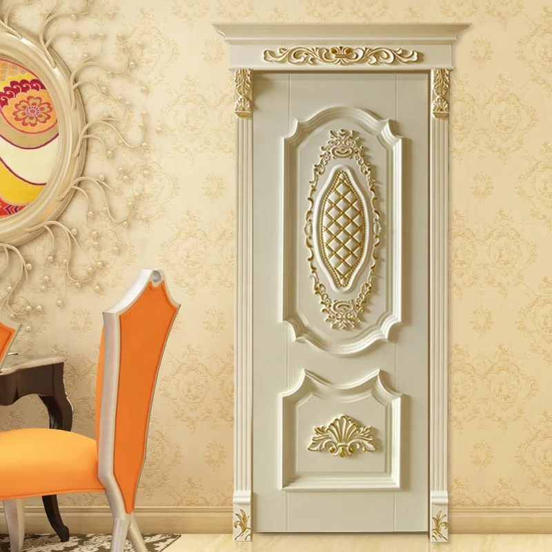 Роскошный бежевый европейский дизайн двери