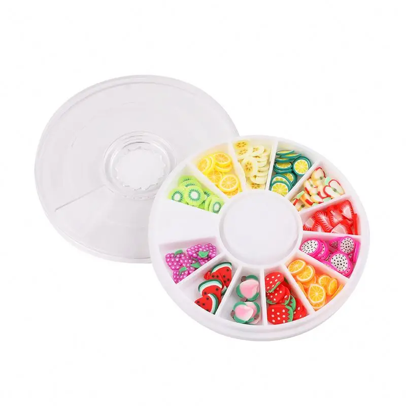 2024 Hot Style 3d Colorful Mixed Fruit Style Designs Kids Nail Nail Art Wholesale Supplies Jewelry Stone Gem Nail Decoration