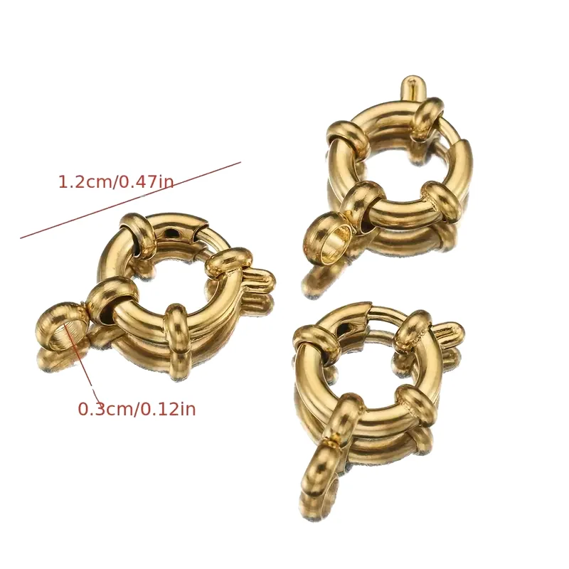 Stainless Steel Spring Buckle Clasps 24k PVD Gold Plated Anchor Spring Clasp For Diy Bracelet Necklace Connecting Accessories