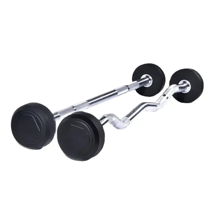 Gym Fitness Equipment Rubber Hex Fixed Barbell Gym Home Fitness Fix Barbell Free Fixed Weight Bar