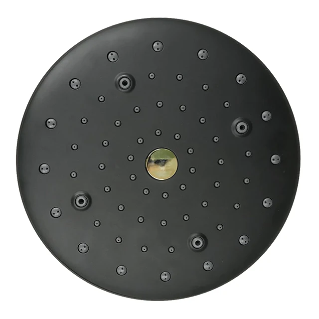 Насадка для душа Yuson YS31540TB, 3 функции, верхний душ, 235 мм, хромированный корпус и черная окрашенная панель, дождевая насадка для душа с черной кнопкой