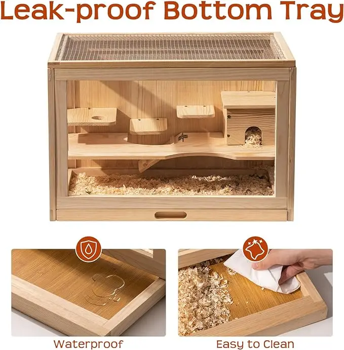 Country style creative Pet cage indoor and outdoor wholesale hamster cage pet houses Wooden hamster cage