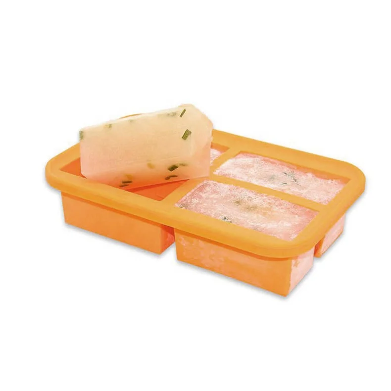 Food Grade Silicone 1 Cup Frozen Storage Tray Extra Large Freezing Soup Silicone Soup Cubes with lid