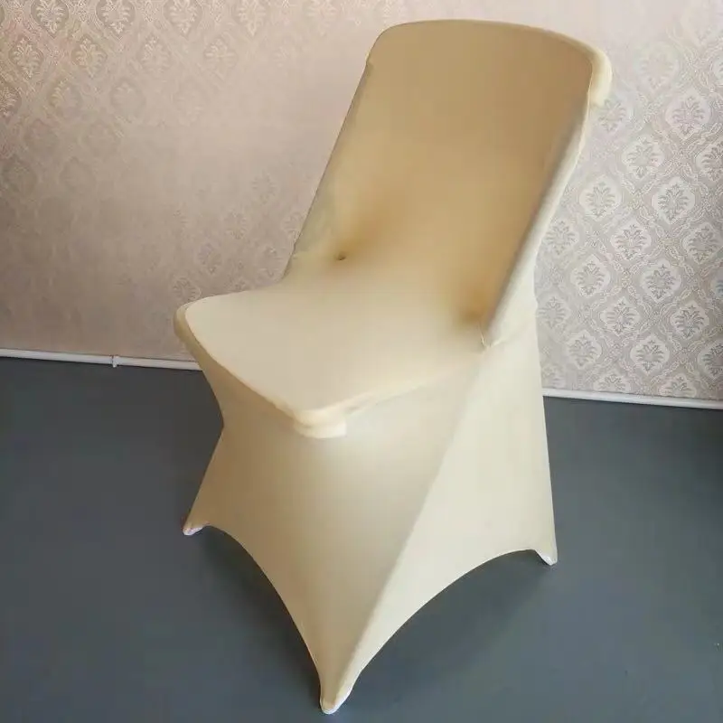 Factory Wholesale Banquet Event Decorative White Stretch Spandex Folding Chair Covers
