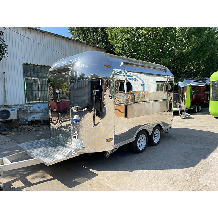 Custom Airstream Concession Catering Mobile Pizza Food Trailer Fully Equipped Ice Cream Coffee Fast Food Truck For Sale