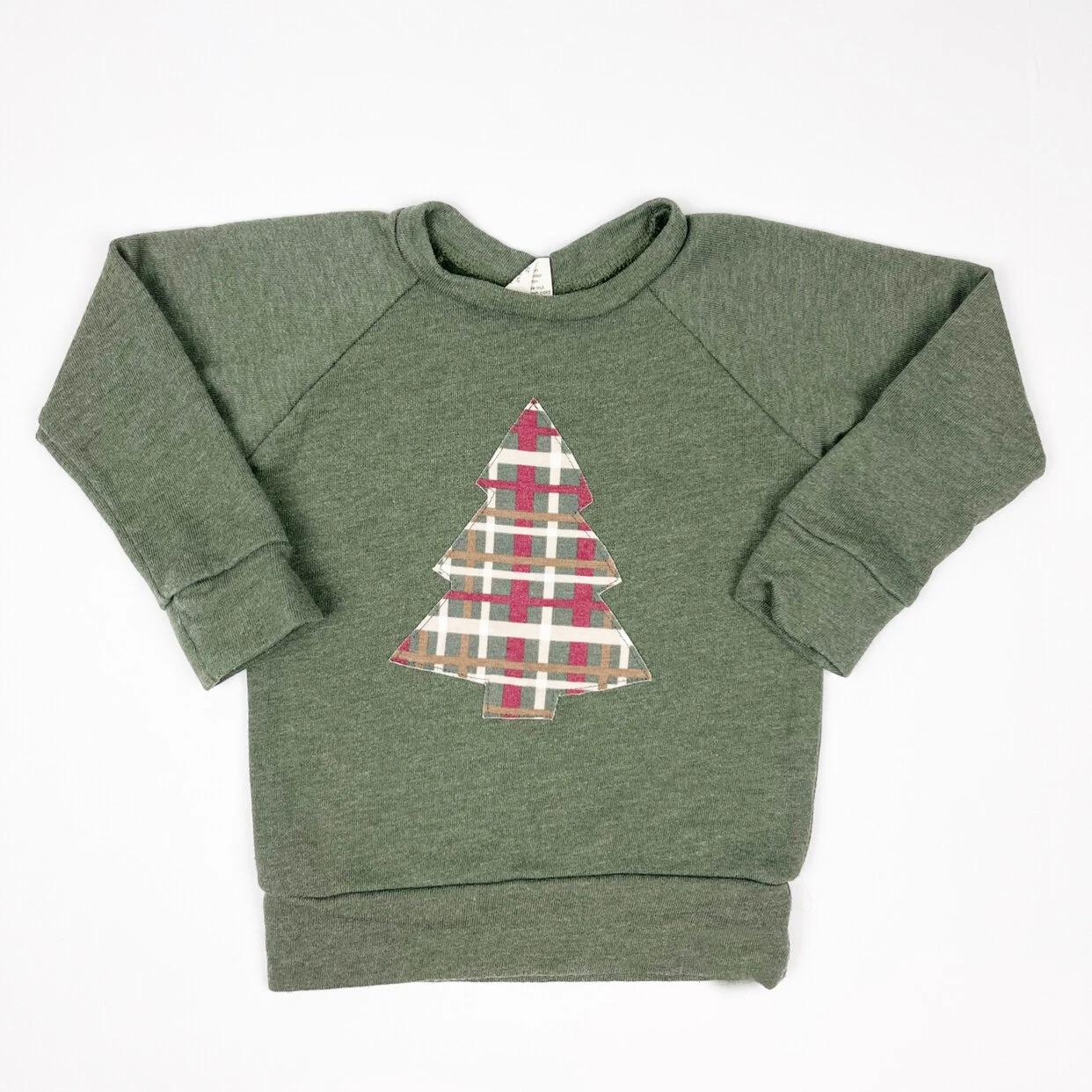 Christmas Tree Applique Boys Girls Long Sleeve Pullover Sweatshirt