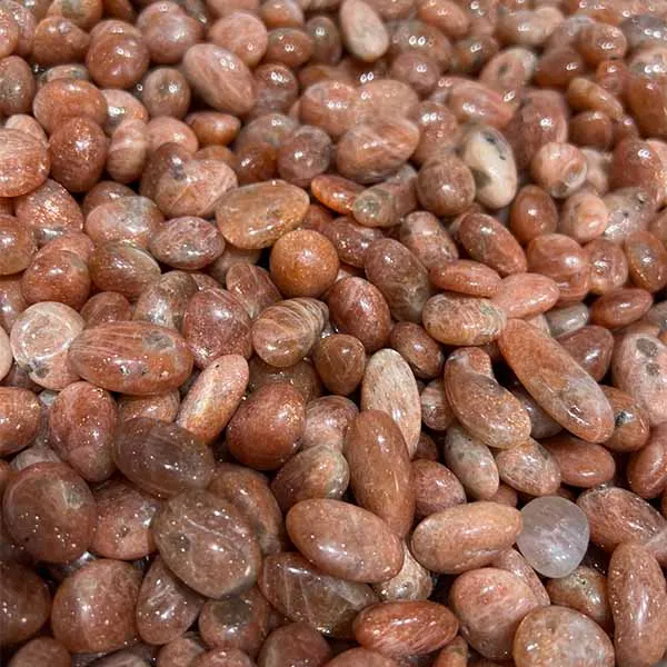Polished Golden Sunstone Crystal Gravel Healing Stone Tumbled Stone