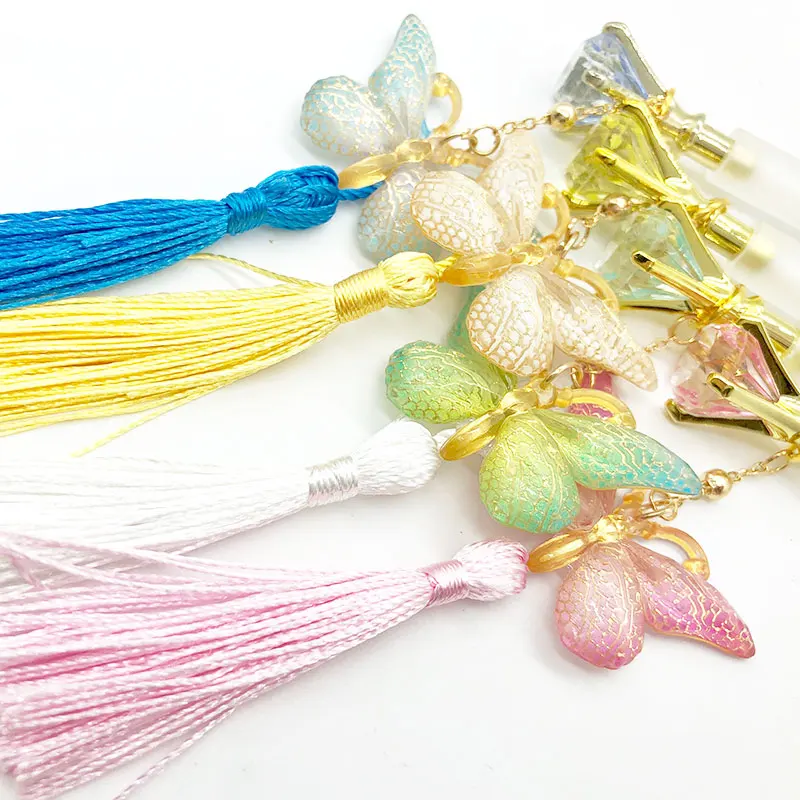 Maxwri Wholesale Creative Plastic 0.5mm Mechanical Pencil Chinese Style Butterfly Pendant Propelling Pencil 0.7mm Lapiceros