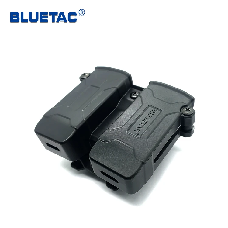BLUETAC 9mm Double Universal Mag Pouch With Variable Platform For Multiple Carry Vest Belt Clip Attachment