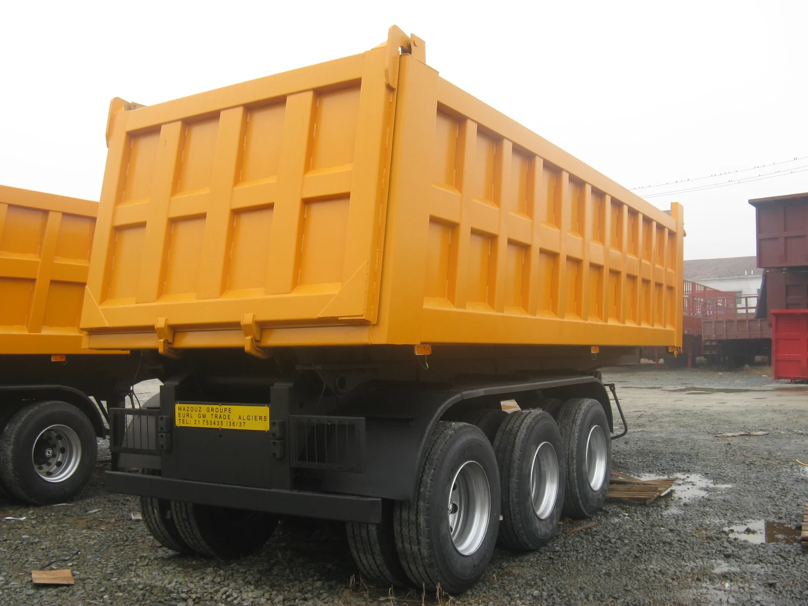 Hot sale  24 cbm dump semi-trailer Heavy Duty tipper semi-trailer for BAUXITE Transport