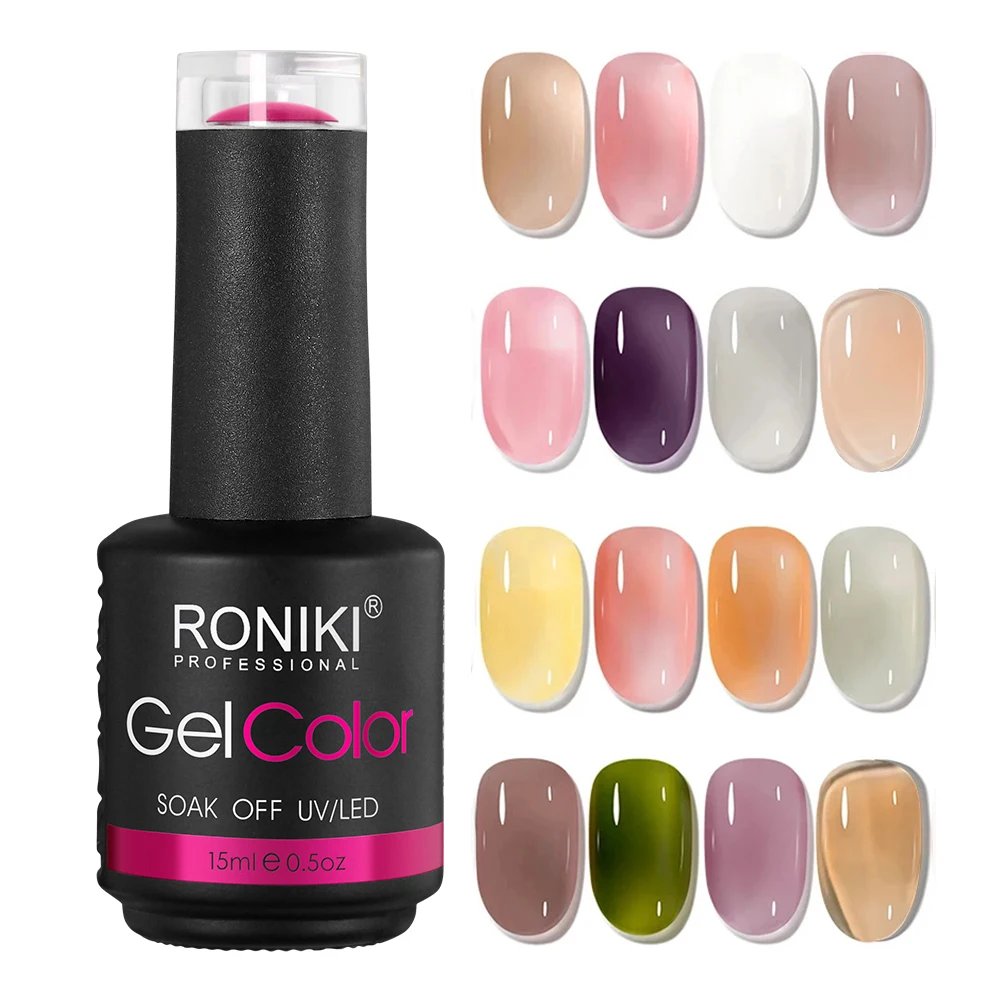 7.3-15ml Jelly Gel Nail Polish Semi Permanent Top Coat Soak Off UV LED Gel Art Nail Varnish Manicure Long Lasting Nail Gel