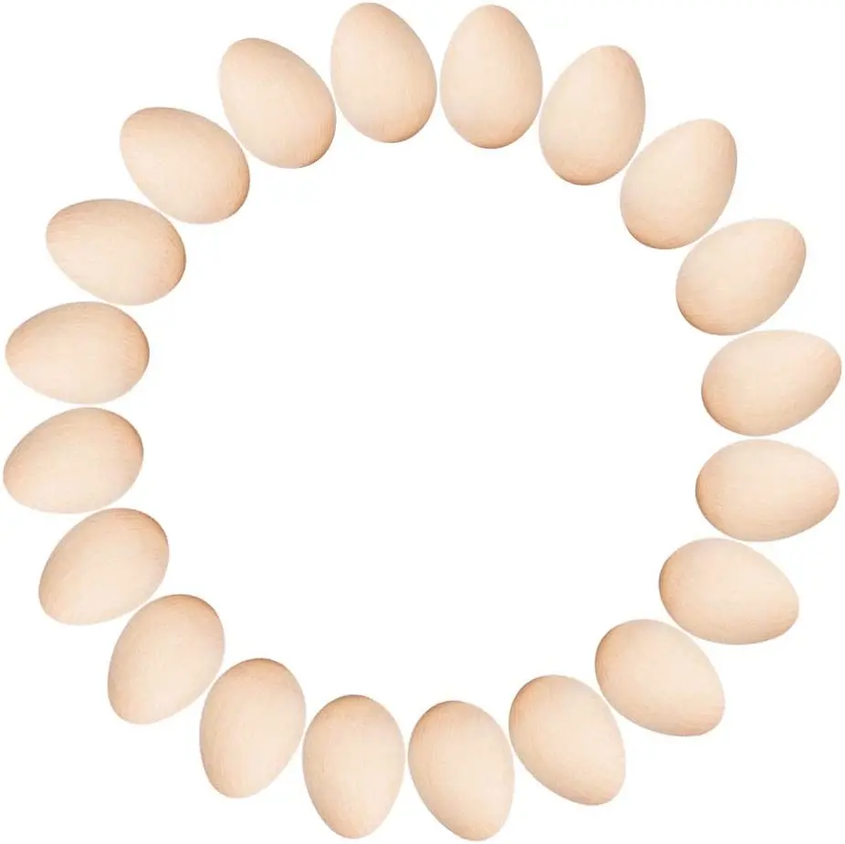 Wholesale Unfinished Smooth Wooden Easter Eggs to Paint Wooden Eggs for Crafts