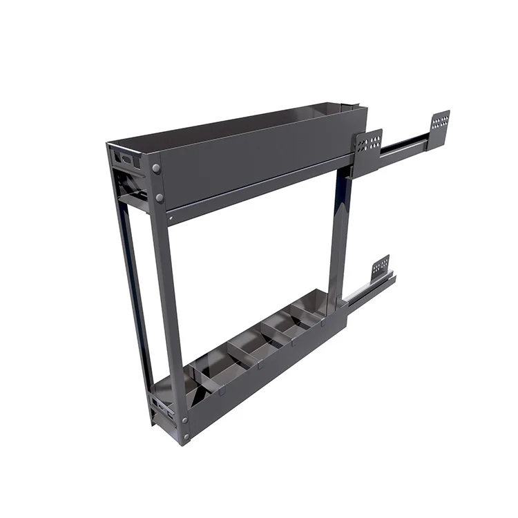 Kitchen pull out basket under sliding cabinet basket organizer slide side pull out metal plate basket