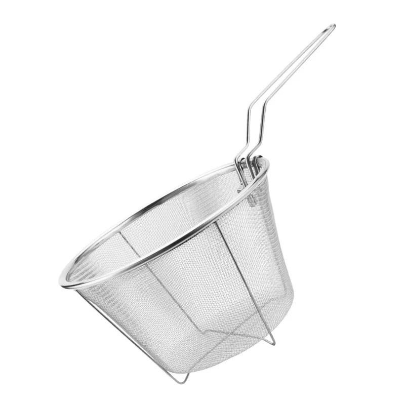 Wire Chip Fryer Basket, Mini Stainless Steel Chips Deep Fry Baskets Food Presentation Strainer Potato Cooking Tool