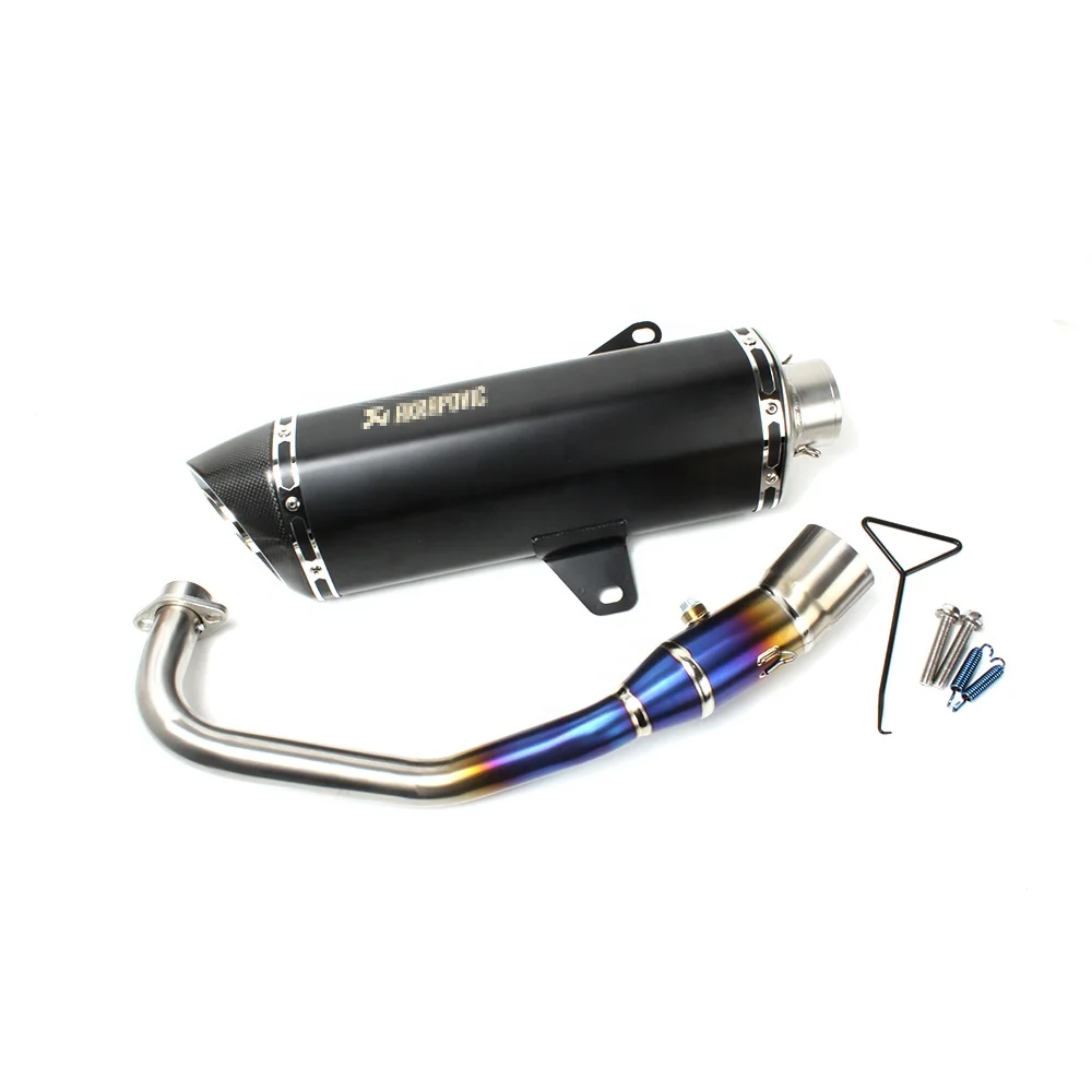 Universal Scooter Motorcycle Titanium Alloy Laser AK Slip-on Muffler Set Exhaust Pipe for Honda ADV 350 FORZA 350
