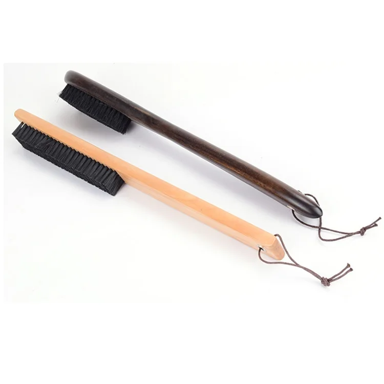 38cm long solid wood shoe horn shoe brush
