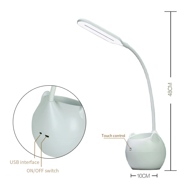 New Design Pen Holder Lamp Desk Led Table Night Light Battery Table Lamp With Phone Stand