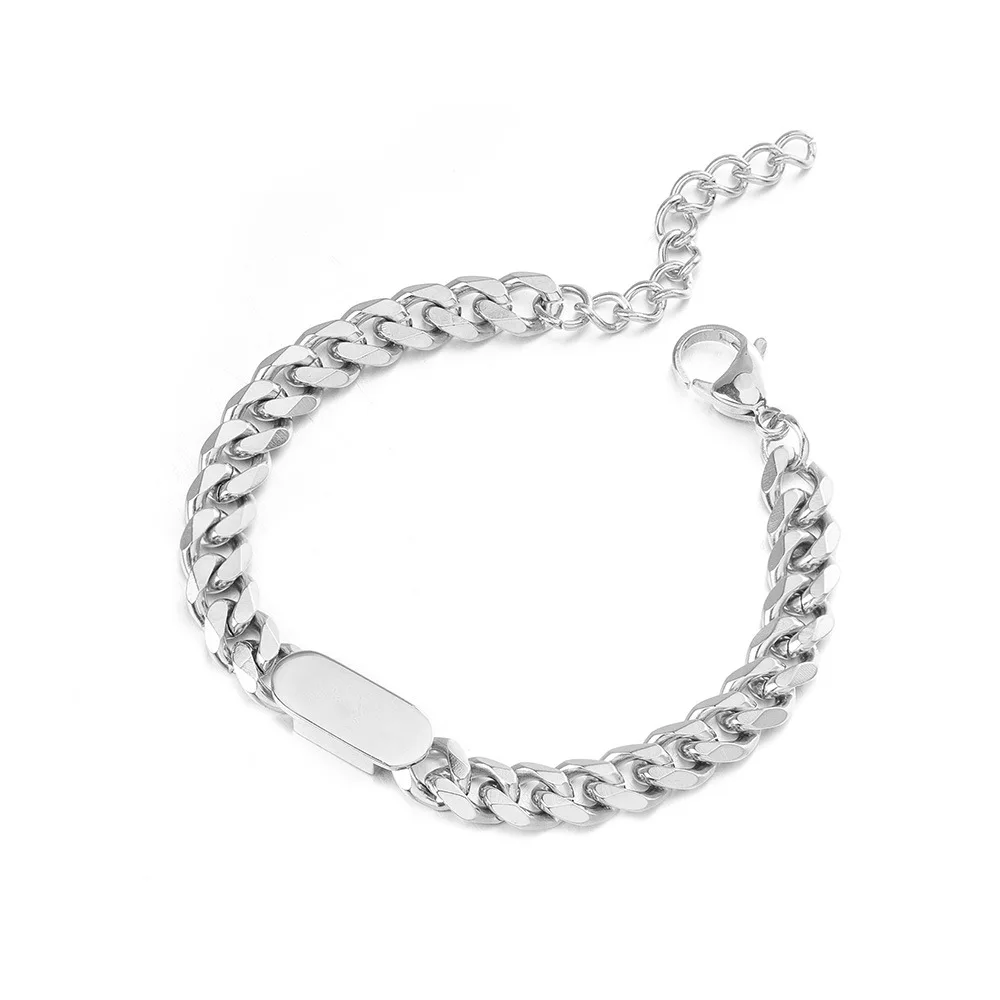 Wholesale Durable Mens Women Couple Accessories Stainless Steel Chain Bracelets cheap jewelry