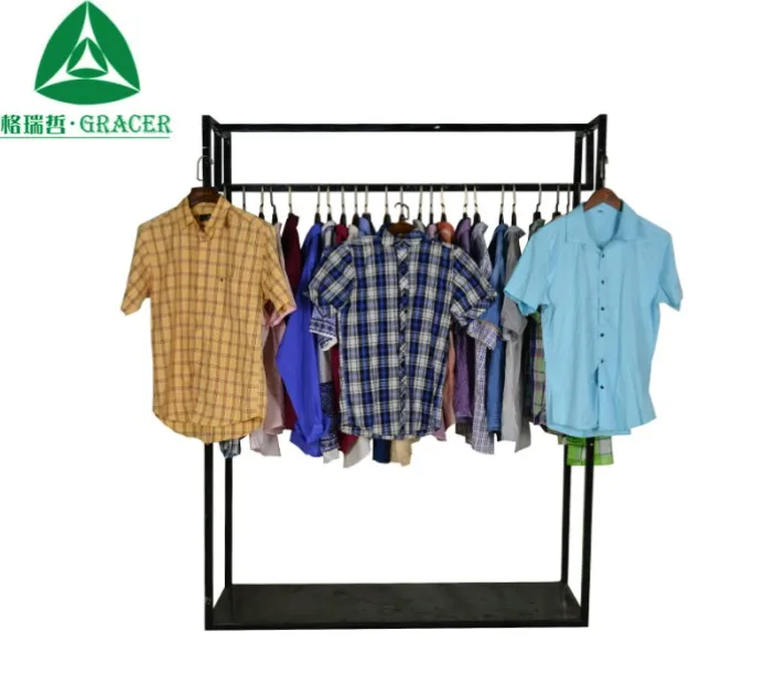 Guangdong Used Clothes Mens Used Summer Clothes Short Shirt Second Hand Clothing
