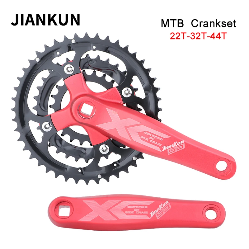 JIANKUN MTB квадратное отверстие Кривошип 170 мм 22-32-44-t съемный трехскоростной конкурентоспособный 8/9 скоростной велосипед