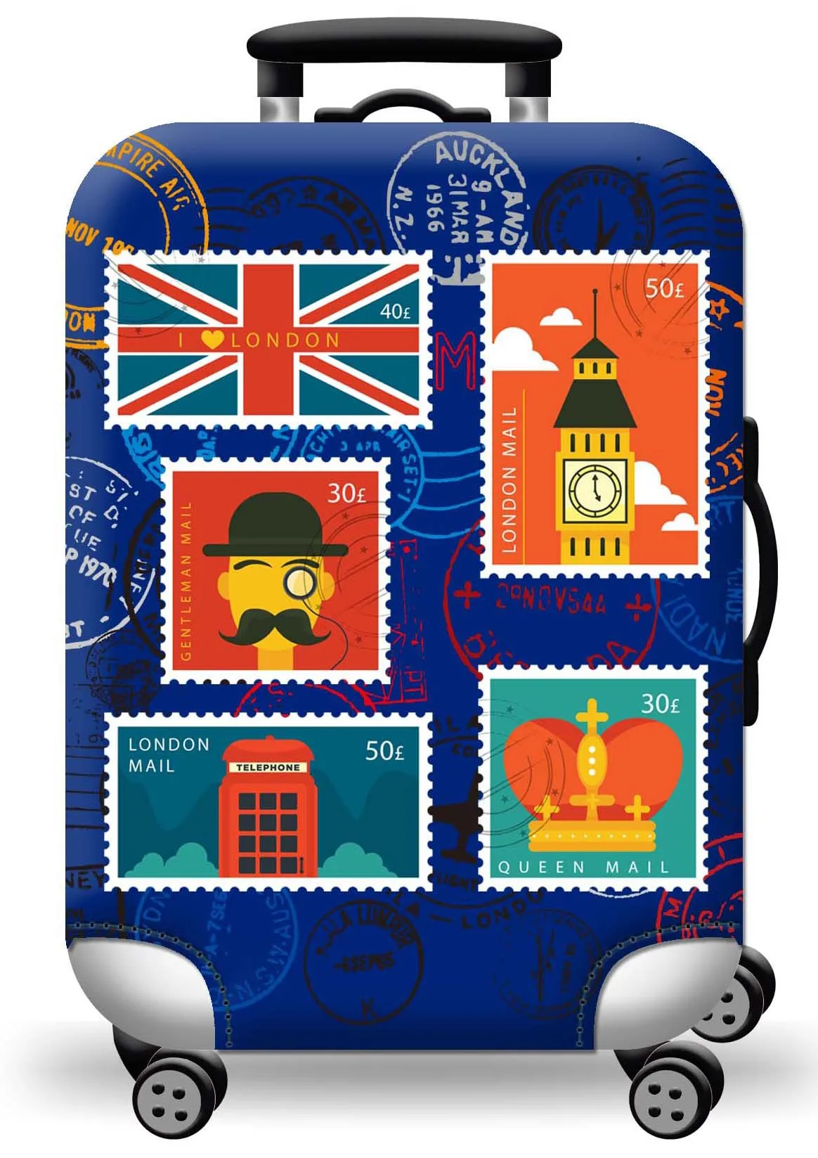 New Custom Printed Luggage Covers Elastic Protective Waterproof Terylene Spandex Suitcase Cover