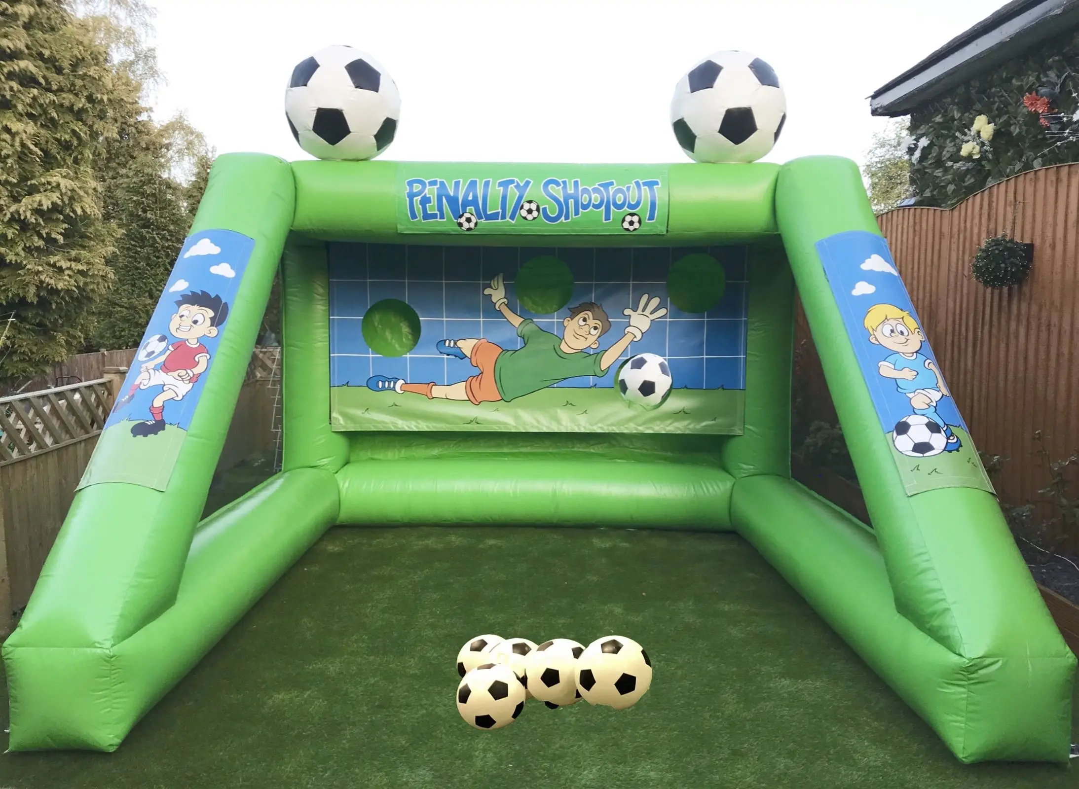 inflatable football penalty shootout games  inflatable soccer goal football shoot game for sale