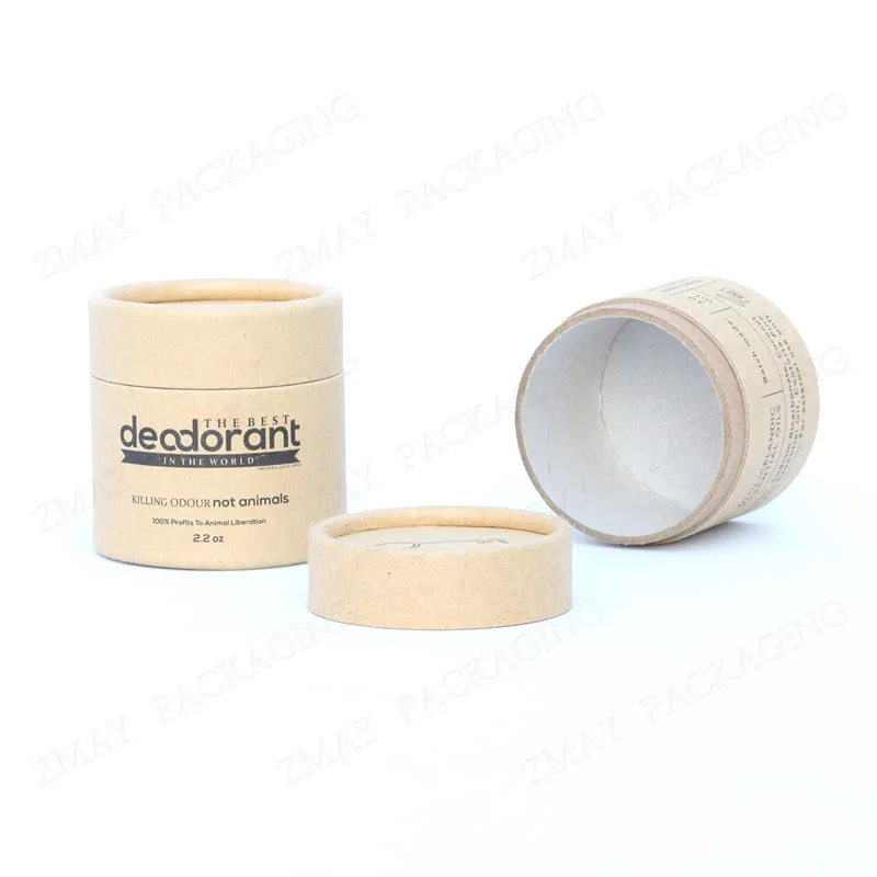 kraft lip balm paper tube custom design cardboard cylinder container for deodorant stick packaging natural plain