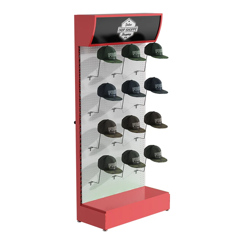 Customized Helmet Hat Cap Display Stand Baseball Cap Rack  Phone Accessories Display Rack Metal Pegboard Display Rack