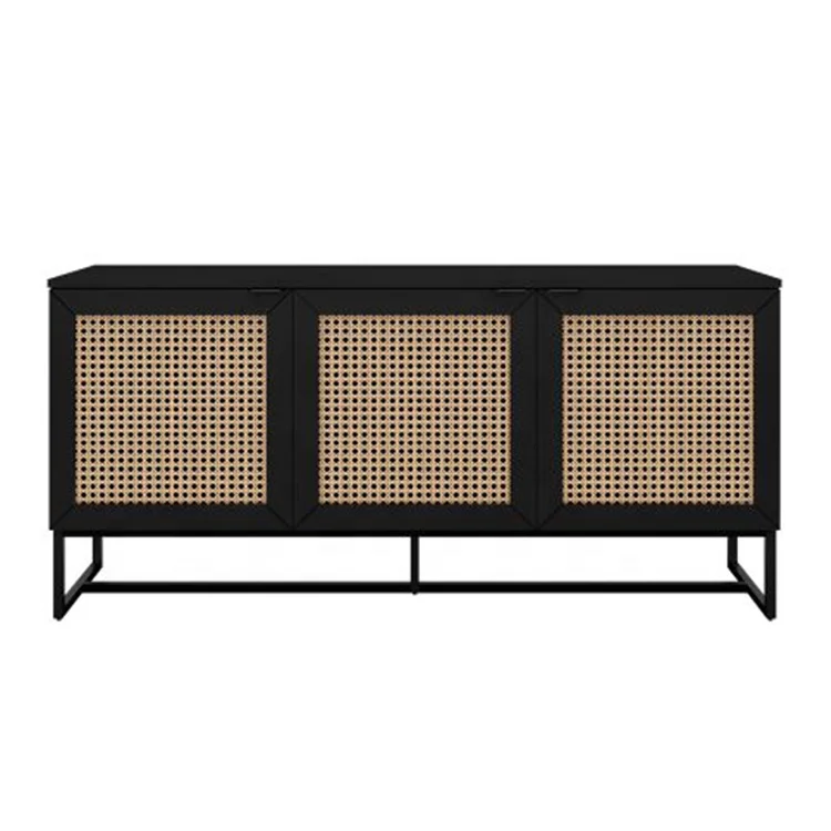 BELLEWORKS OEM ODM Meuble tv Rattan Furniture Living Room Wood Wooden TV Stand Modern Console Cabinet for TV