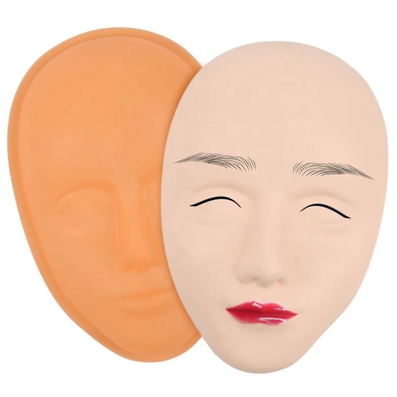 5D Eyebrow Lip Microblading Silicone Skin Practice Pad Makeup Mannequin Head Tattoo Face Training Practice Skin