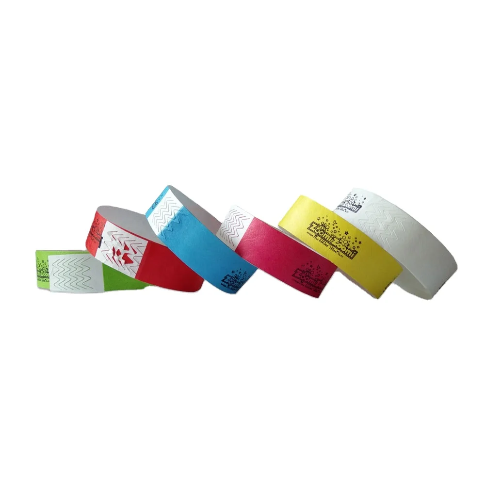 Tyvek Wrist Band Water Resistant Environment Friendly Custom Dupont Paper / Tyvek Bracelets Full Color Printing BANGLES OEM