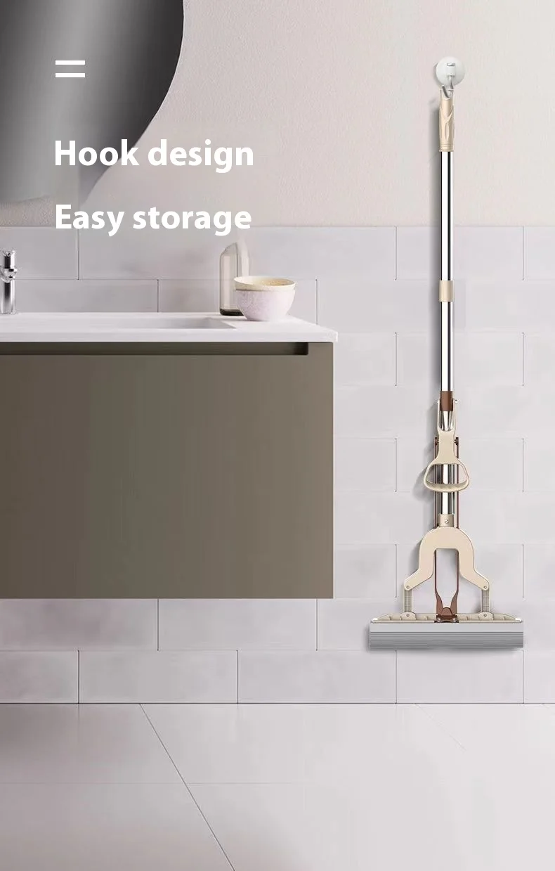 Floor cleaner mops cleaning floor self squeeze mop sponges squeegee extendable telescopic long handle