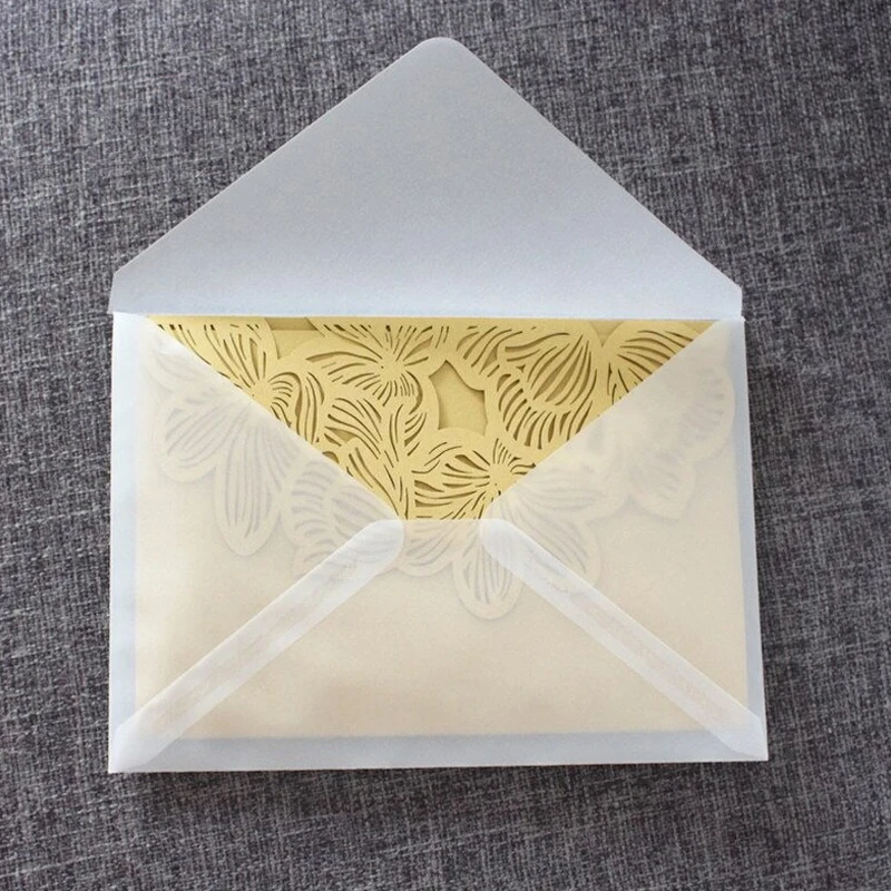 Translucent sulfuric acid paper envelopes beautiful small fresh invitations to receive Western-style envelopes simple frosted