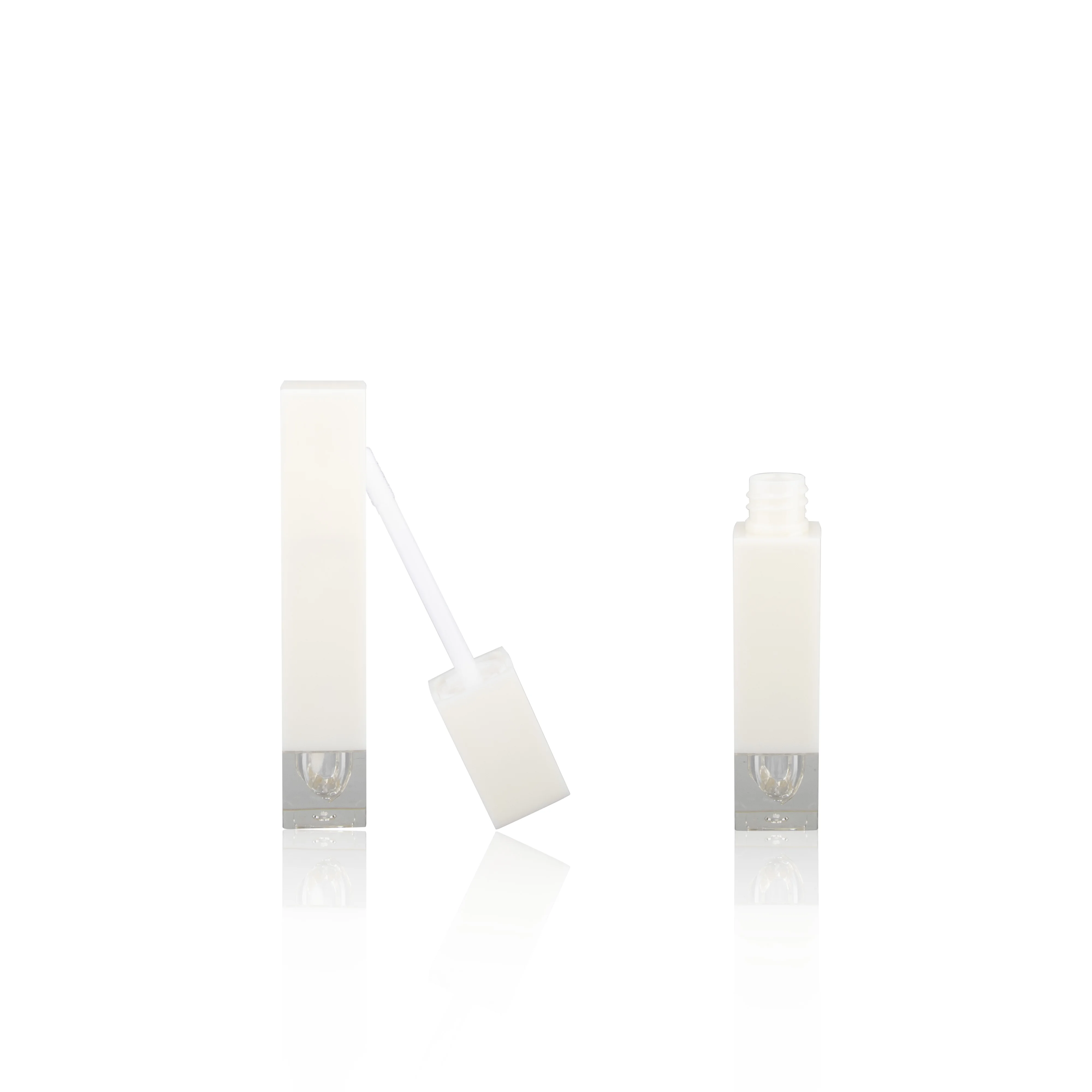 OEM Custom Brand LipGloss Tube 5ml 6ml 8ml Empty Container Long Lasting Lip Tint Bottle Pearl White Black Color Square Container
