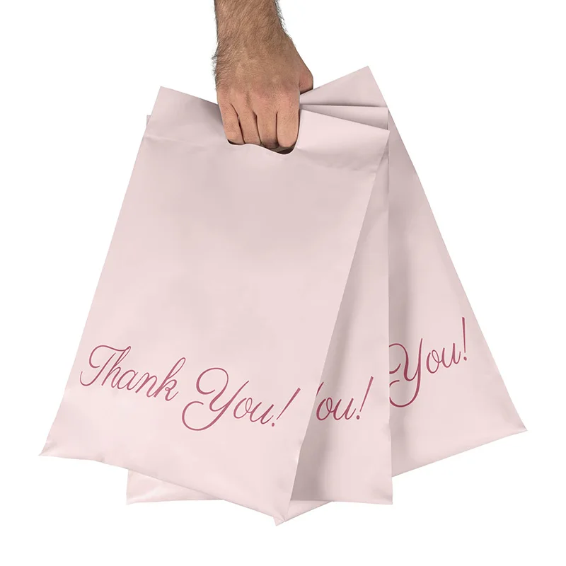 OEM Custom Bolsa De Correo Plastic Express Clothing Packaging Bag Poly Mailers Mailing Bag Pink Poly Mailers With Handle