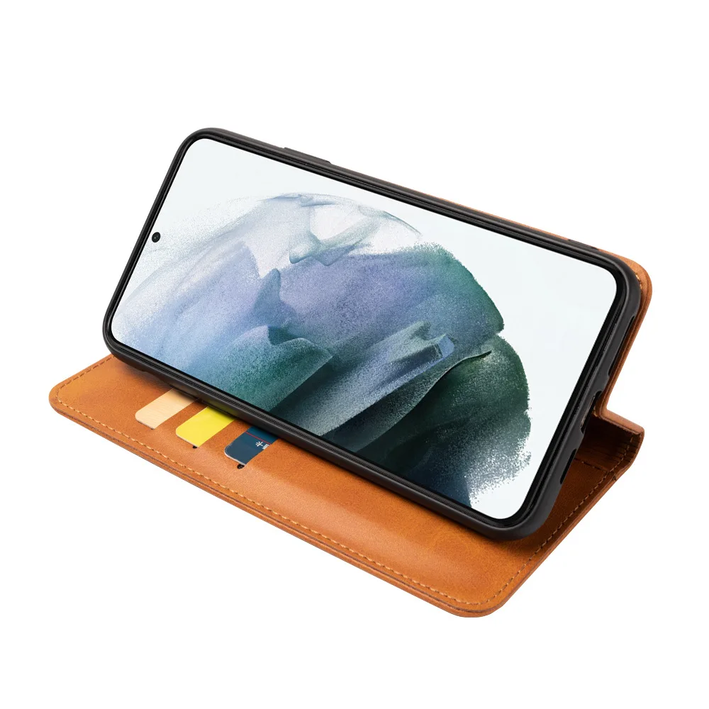 Твердый Магнитный чехол из телячьей кожи для мобильного телефона Samsung Galaxy S21