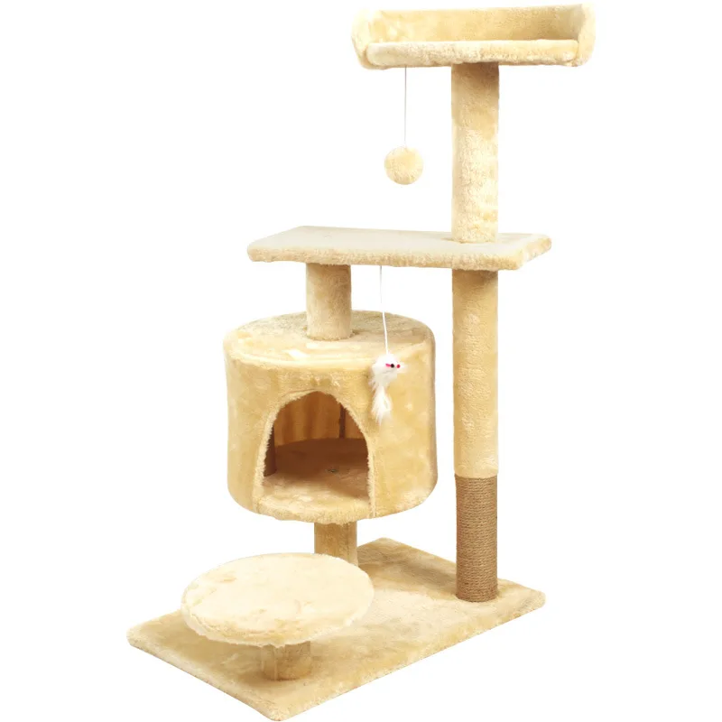 Hot Sale Toy Cat tower Indoor Pet Furniture Luxury Wooden Cat Condo Sisal Climbing Post Cat Tree