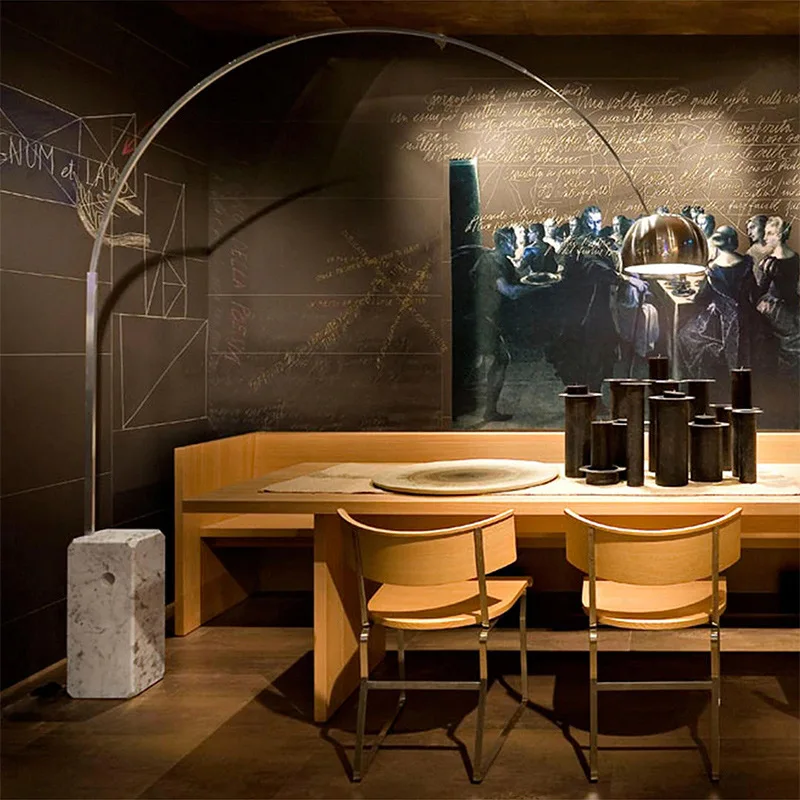 Designer Marble fishing floor lamp Nordic living room sofa model room exhibition hall parabolic fisherman lamp