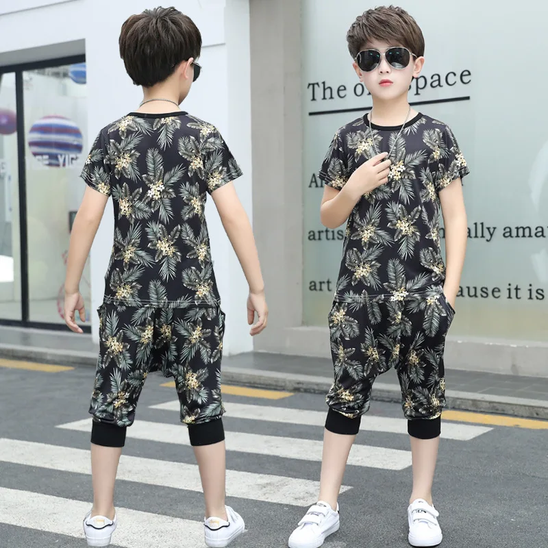 Max High Quality Exclusive For Boys Summer New Short-sleeved Suits Trendy Clothes Two-piece T-shirts Kids Denim Clothing