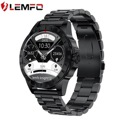 Lemfo 2022 new arrival LEMZ MTK2523D 1.39 AMOLED screen 454*454 resolution ECG+PPG smart watch with BT call stainless steel