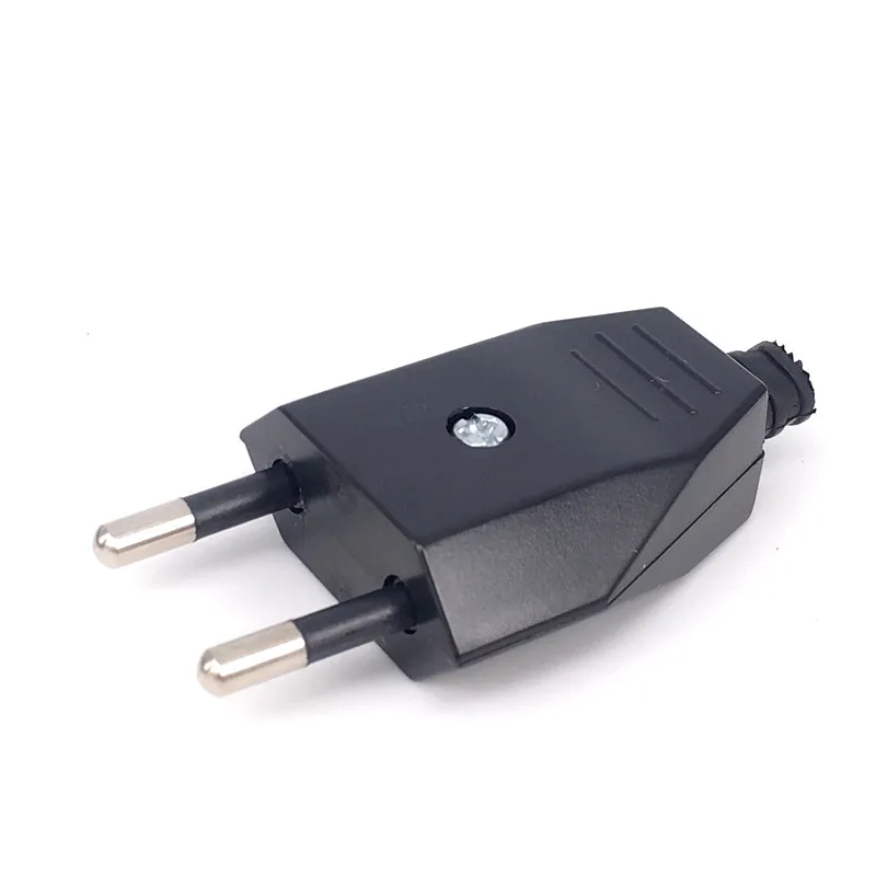 Rewireable European Plug 250V 2.5A CE 2 Pin Wireless Male Plug For DIY Power Cord