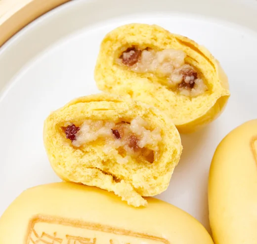 NEW Dim Sum Food Bread Stuffed Steamed Red Date Yogurt Bun Delicious Breakfast Sweet Flavor