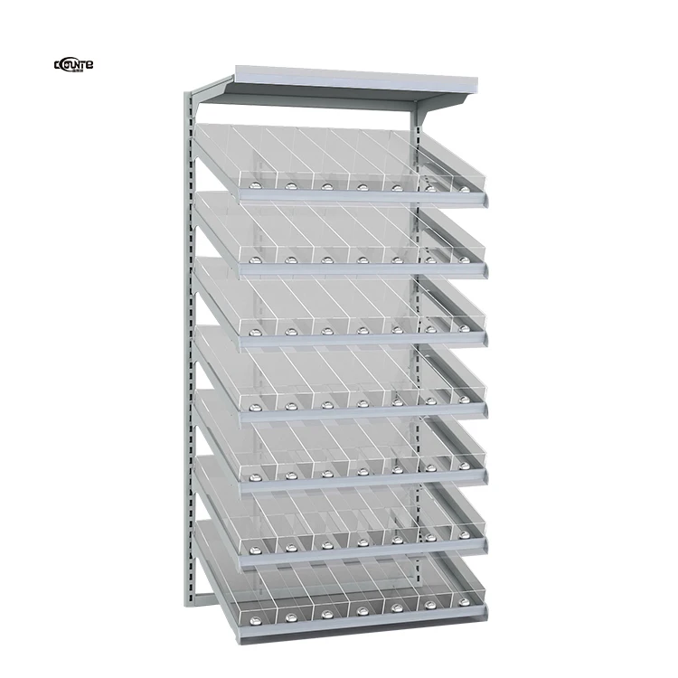 Cigarette display cabinet is installed on cigarette shelf behind checkout counter