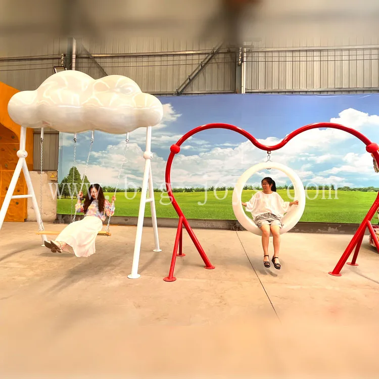 Inventory product: Love shaped swing seats, photo equipment, latest design for amusement projects White Cloud Swing