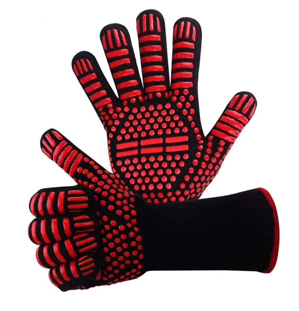 
bbq gloves thermal fireproof High temperature Mittens safety protection work glove grill 