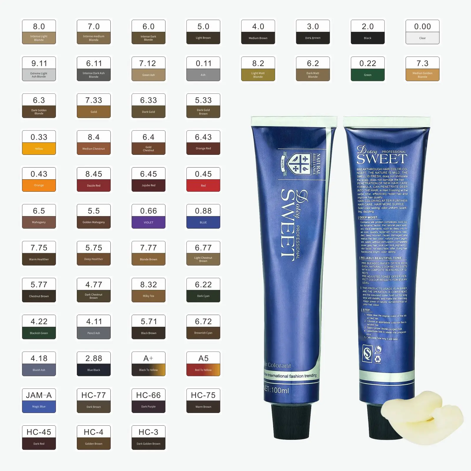 Wholesales Price Permanent Hair Color Dye Cream 100ml Hair Dye Color Cream For Professional Salon