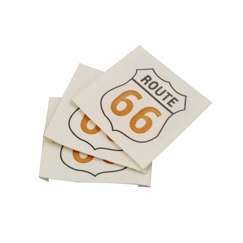 Custom Logo Cheap Price Printed Fabric Neck Tag Double Sided Cotton Label Printed For Clothing