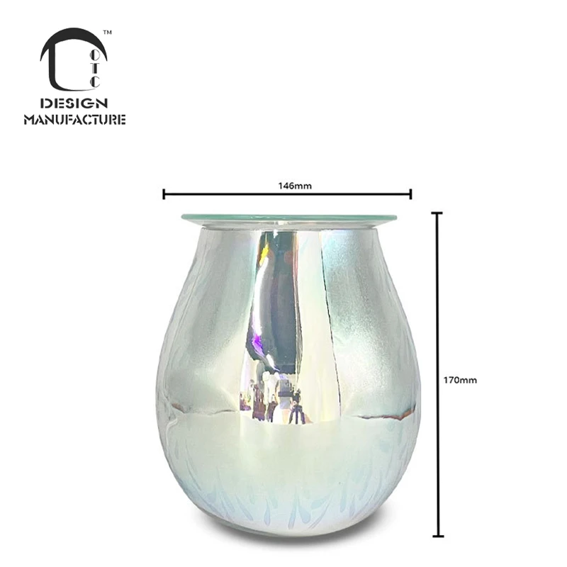 low price 3D Glass Electric Oil Warmer Wax Tart Burner Perfect Aroma Decorative Lamp