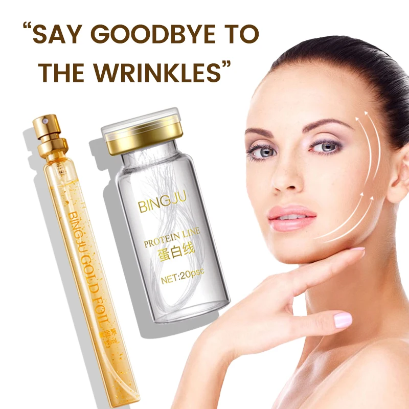 protein line silk lift and tighte facial gold protein water soluble collagen thread face lifting from korean