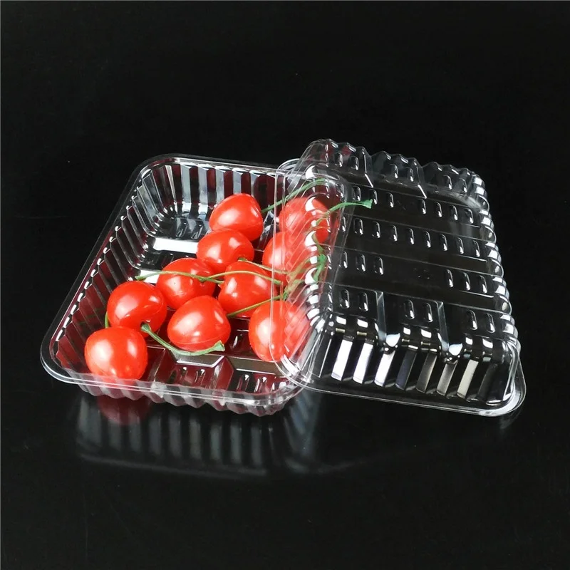 
Food Grade Food Fruit Plastic Packaging PET Disposable Rectangle Clear Tray 
